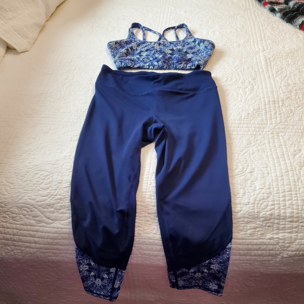 Gaiam sports bra & capri leggings